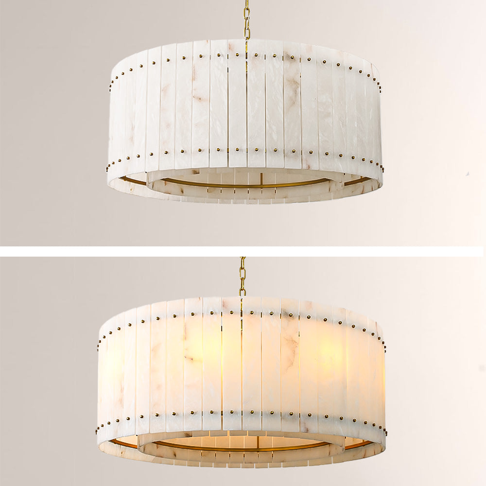 Aurelix Alabaster Round Chandelier