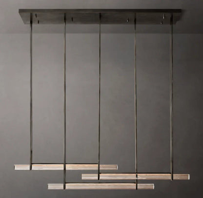 Audubon Crystal Triple Bar Linear Chandelier