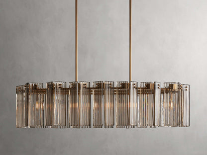 Delacroix Reeded Glass Oval Chandelier