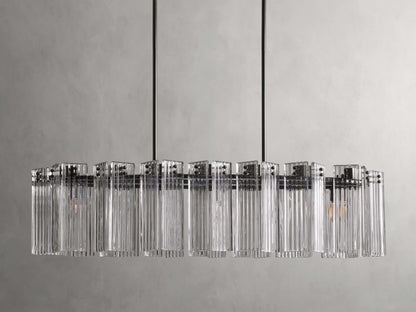 Delacroix Reeded Glass Oval Chandelier