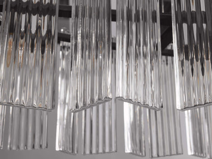 Delacroix Reeded Glass Oval Chandelier