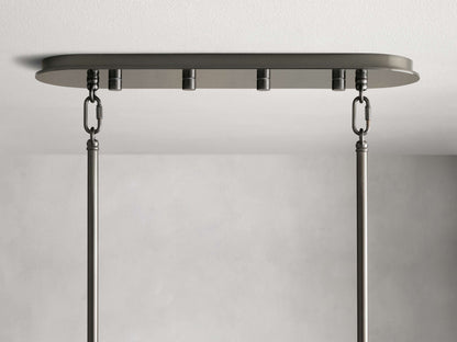 Delacroix Reeded Glass Oval Chandelier