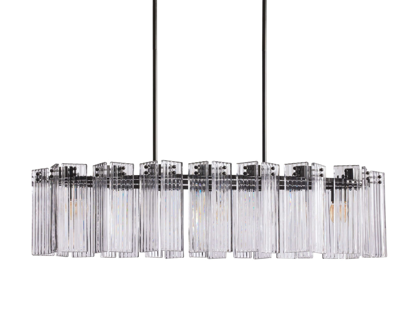 Delacroix Reeded Glass Oval Chandelier