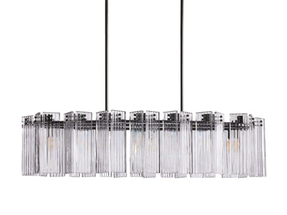 Delacroix Reeded Glass Oval Chandelier