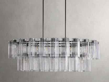 Delacroix Reeded Glass Oval Chandelier
