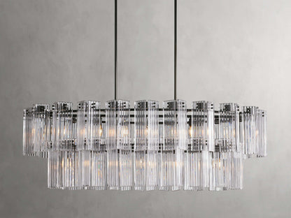 Delacroix Reeded Glass Oval Chandelier