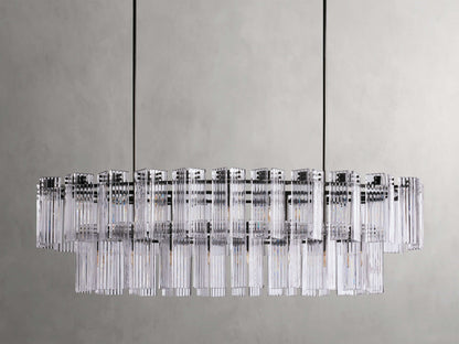 Delacroix Reeded Glass Oval Chandelier