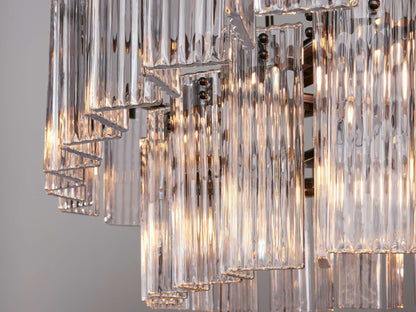 Delacroix Reeded Glass Oval Chandelier