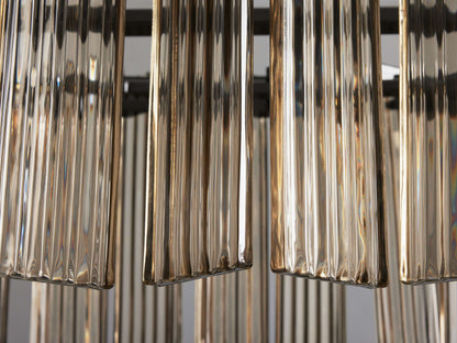 Delacroix Reeded Glass Oval Chandelier