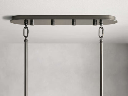 Delacroix Reeded Glass Oval Chandelier