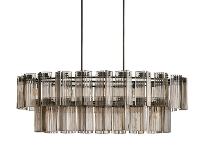 Delacroix Reeded Glass Oval Chandelier