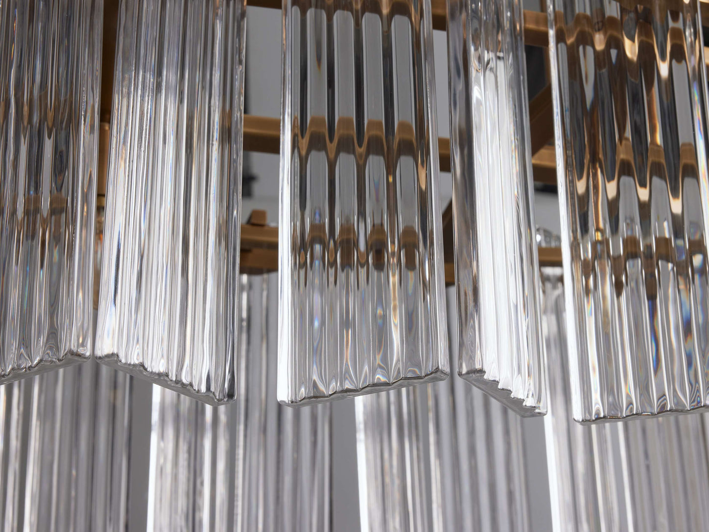 Delacroix Reeded Glass Oval Chandelier