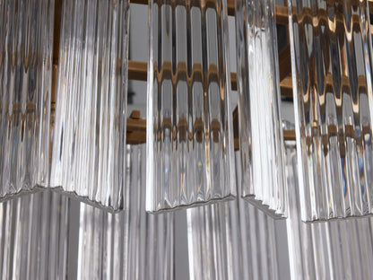Delacroix Reeded Glass Oval Chandelier