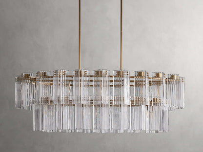 Delacroix Reeded Glass Oval Chandelier