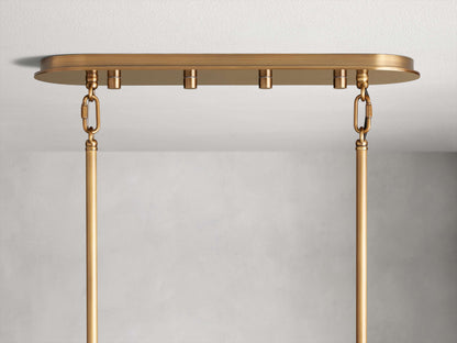 Delacroix Reeded Glass Oval Chandelier