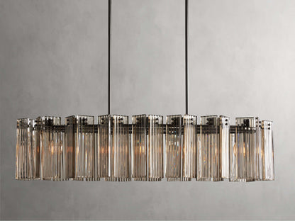 Delacroix Reeded Glass Oval Chandelier