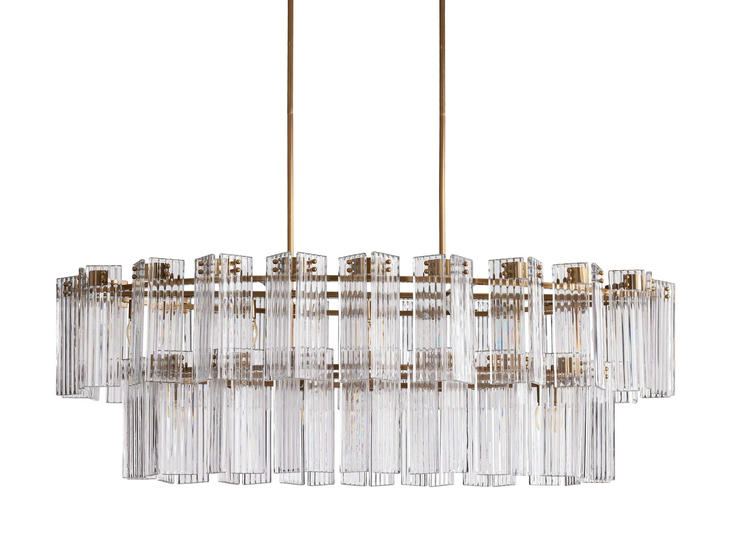 Delacroix Reeded Glass Oval Chandelier