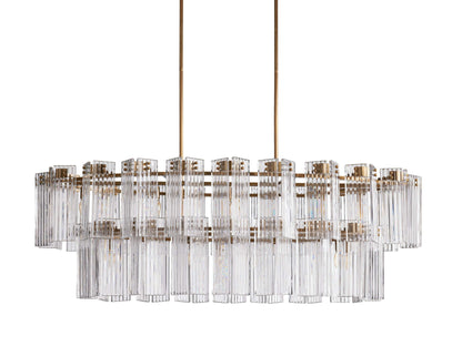 Delacroix Reeded Glass Oval Chandelier