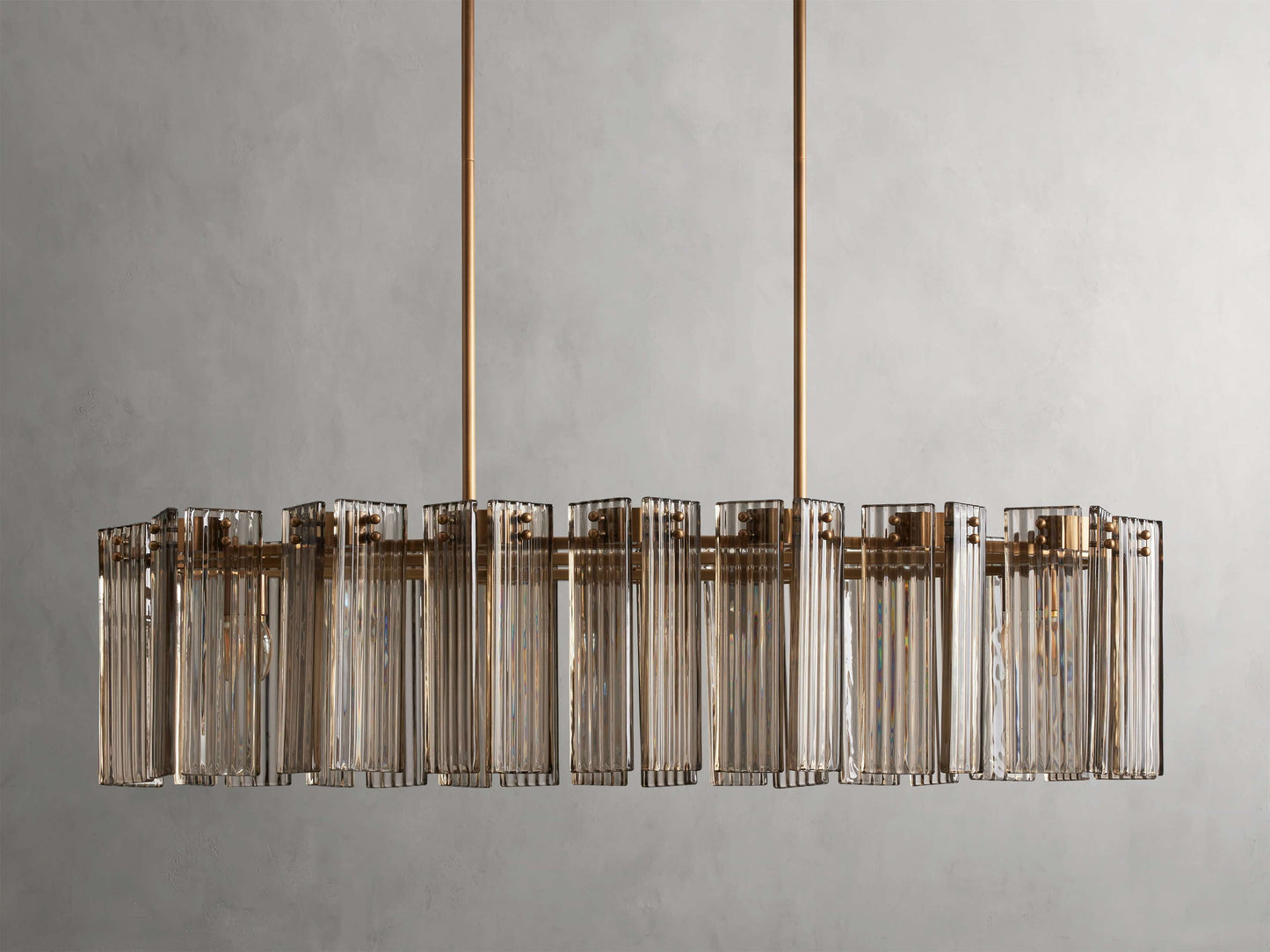 Delacroix Reeded Glass Oval Chandelier