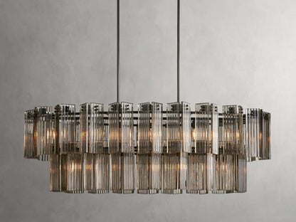 Delacroix Reeded Glass Oval Chandelier