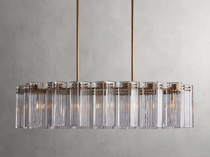 Delacroix Reeded Glass Oval Chandelier