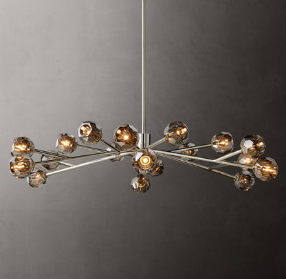 Crystal Sphere Tinted Glass Circular Chandelier 60"