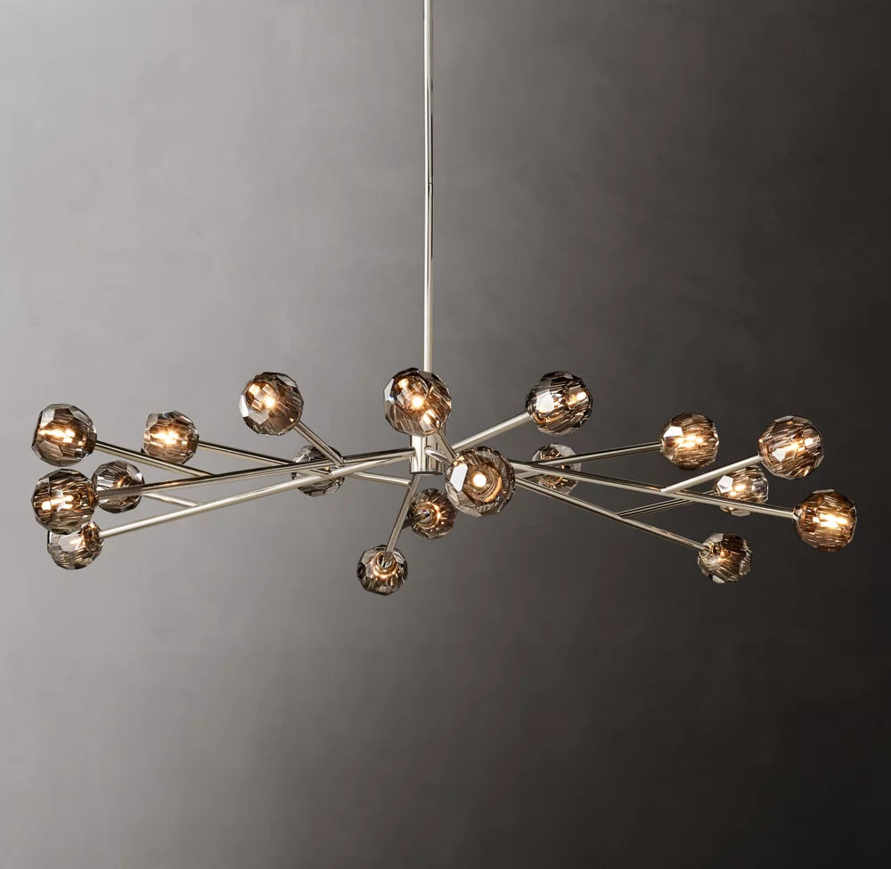 Boule De Cristal Smoke Glass Round Chandelier 72"