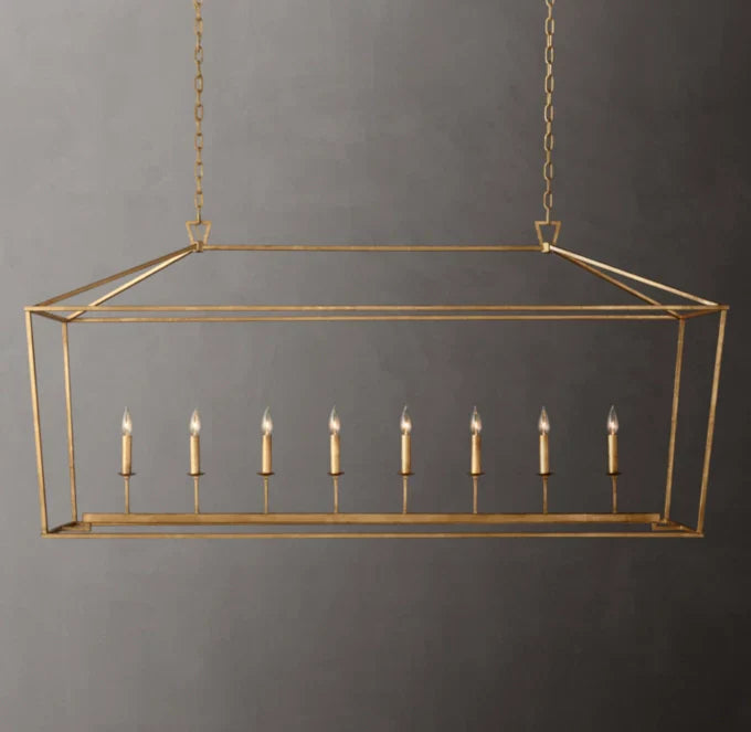 19th C. English Openwork Rectangular Chandelier 72"