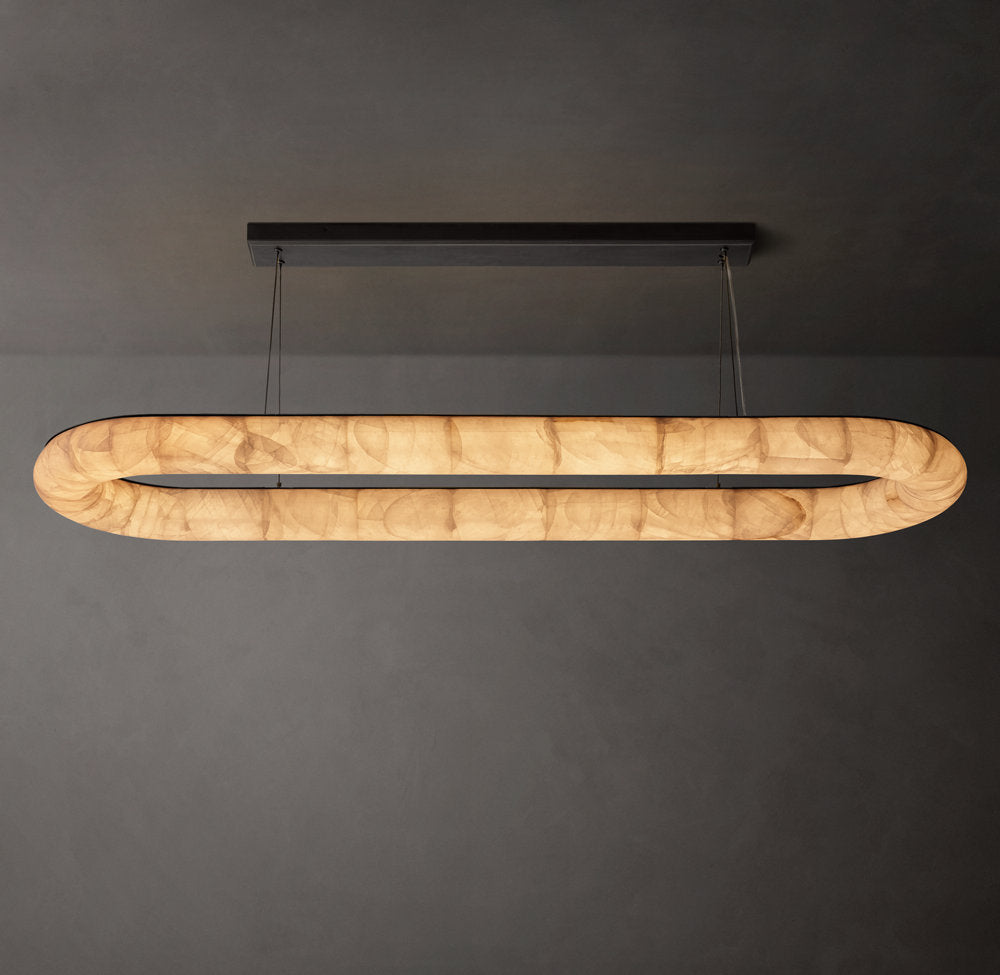 Rivages Smooth Oval Chandelier 74"