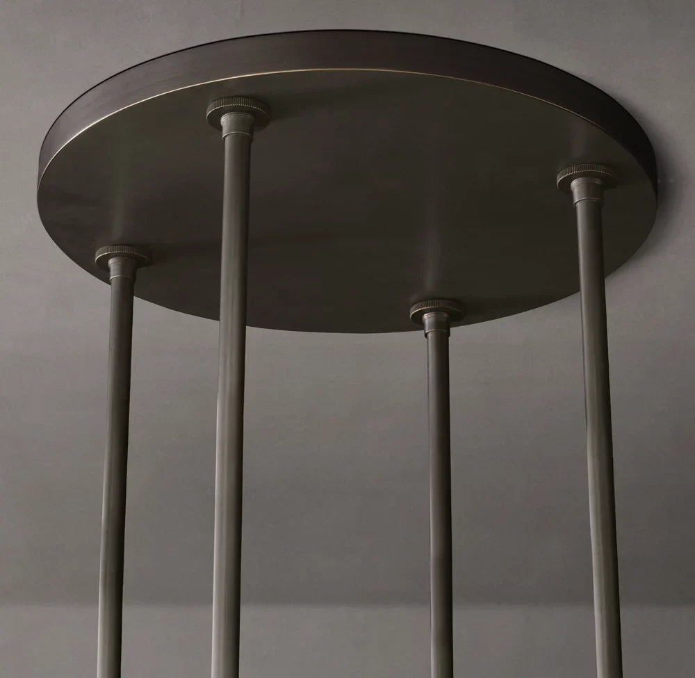 Ravelle Round Milk Glass Chandelier 48"
