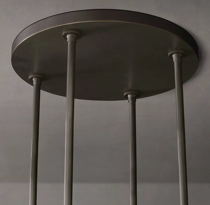Ravelle Round Milk Glass Chandelier 48"