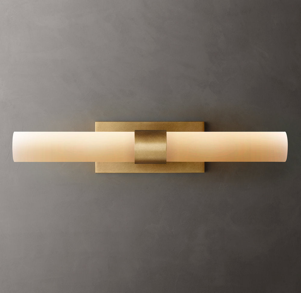Ravelles Opal Milk Glass Linear Wall Sconce