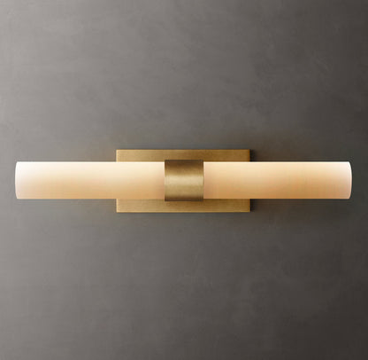 Ravelles Opal Milk Glass Linear Wall Sconce