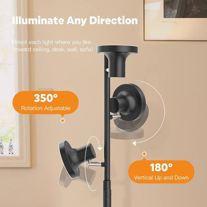 Adjustable LED Floor Lamp Rotatable with Remote for Living Room, Bedroom & Study