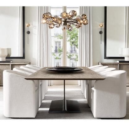 Crystal Sphere Tinted Glass Circular Chandelier 60"