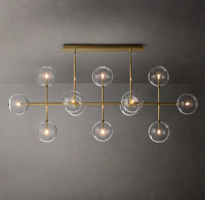 Glass Orbital Mobile Linear Chandelier