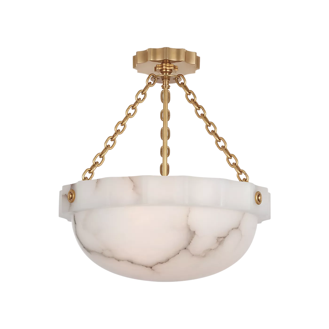 Fluted Band 16" Semi-Flush Mount