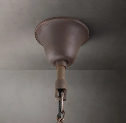 19th C. Rococo Iron & Crystal Round Chandelier 40"