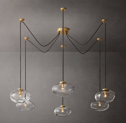 Cabrette Clear Glass Suspended Chandelier 84"
