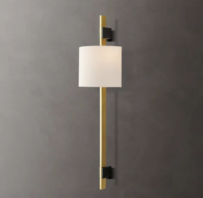 Vela Rectangular Bar Sconce - Round Shade