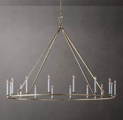 19TH C. ENGLISH OPENWORK ROUND CHANDELIER 72"