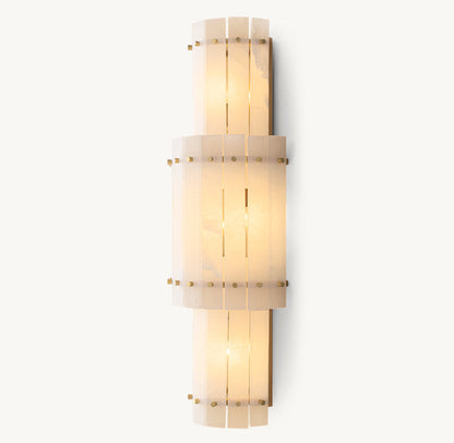 St. Marco Ivory Alabaster Grand Round Wall Sconce