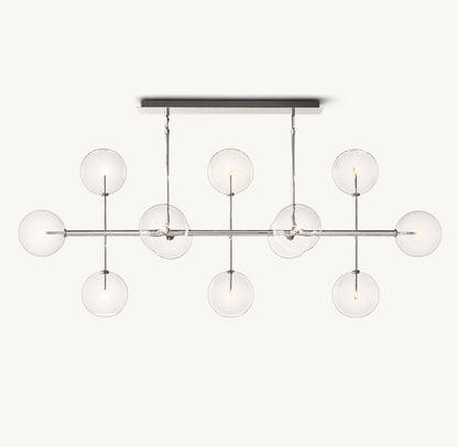 Glass Orbital Mobile Linear Chandelier