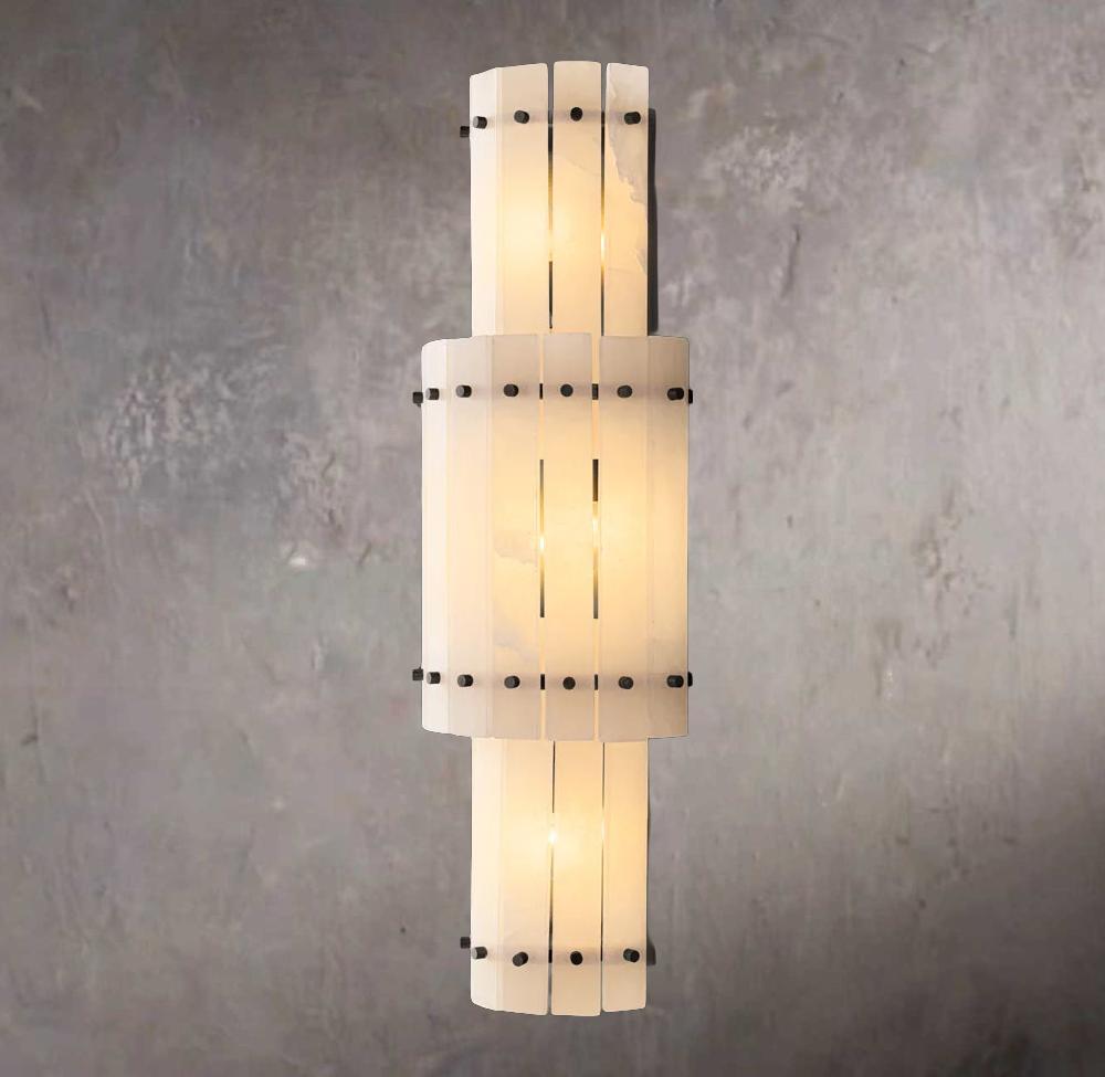 St. Marco Ivory Alabaster Grand Round Wall Sconce