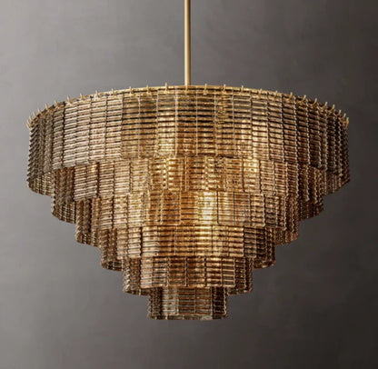 Sirene Smoke Glass Round Chandelier 41"