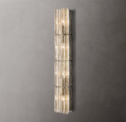 Gridded Clear Glass Grand Wall Sconce