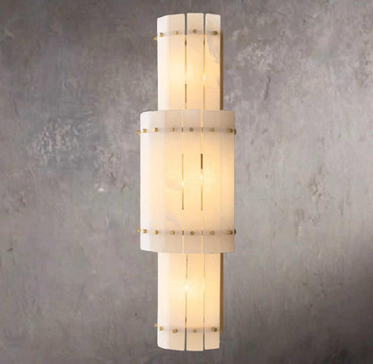 St. Marco Ivory Alabaster Grand Round Wall Sconce