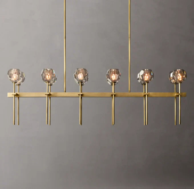 Boule De Cristal Smoke Glass Double Linear Chandelier 60"
