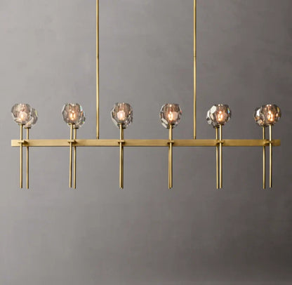 Boule De Cristal Smoke Glass Double Linear Chandelier 60"