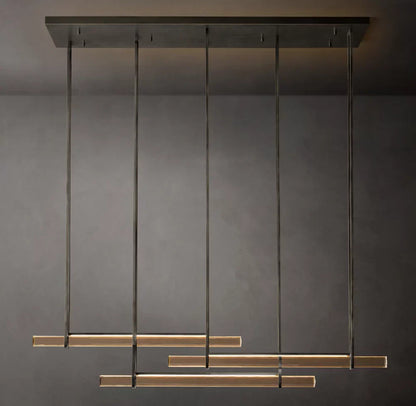 Audubon Crystal Triple Bar Linear Chandelier